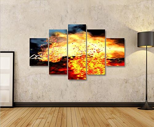 islandburner Bild Bilder auf Leinwand Lava Vulkan MF XXL Poster Leinwandbild Wandbild Dekoartikel Wo