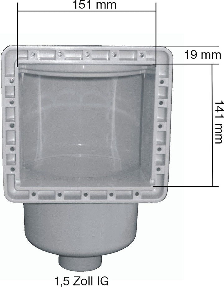 SPIRATO Skimmer für Stahlwandbecken inkl. Einlaufdüse, Saugkorb und Schlauchanschluss