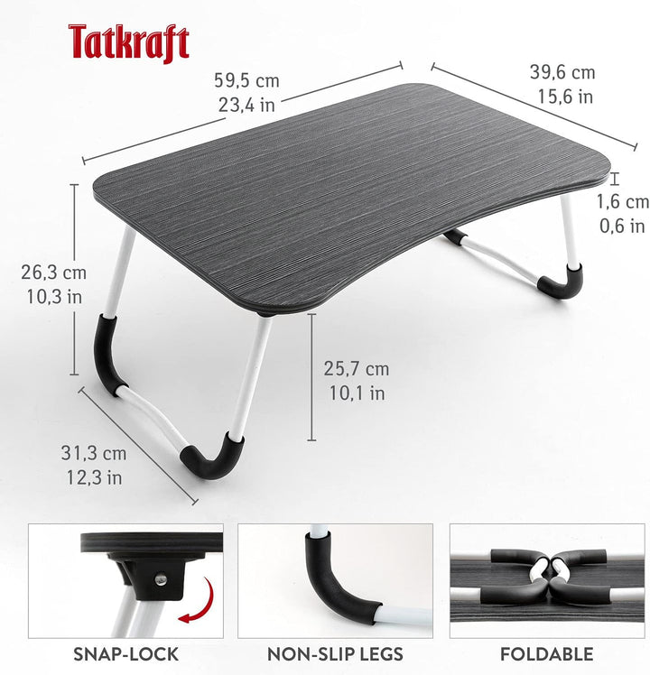 Tatkraft Olaf Grosser Faltbare Betttisch, Schossschreibtisch, Laptoptisch, Bett Tablett mit Tassen S