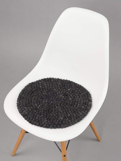 myfelt Flache Filz Sitzauflage, Filz Stuhlauflage - Hugo - rund, Ø 36 cm, Anthrazit Anthrazit Melier