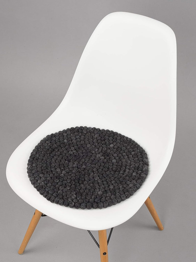 myfelt Flache Filz Sitzauflage, Filz Stuhlauflage - Hugo - rund, Ø 36 cm, Anthrazit Anthrazit Melier