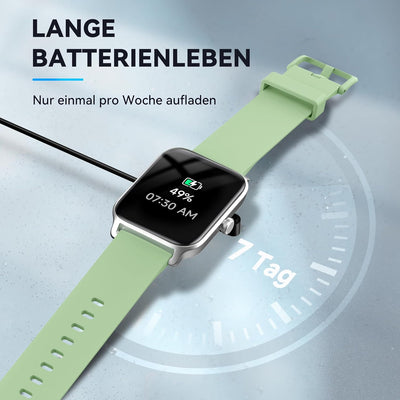 Smartwatch (Anrufe tätigen und empfangen), 1.8" Smartwatch Damen mit Alexa integriertem Herzfrequenz