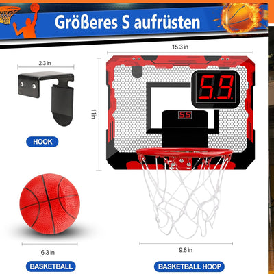Anzmtosn Mini Indoor Basketball Reifen für Kinder, Kleiner Indoor Basketball Reifen für Tür Metallra