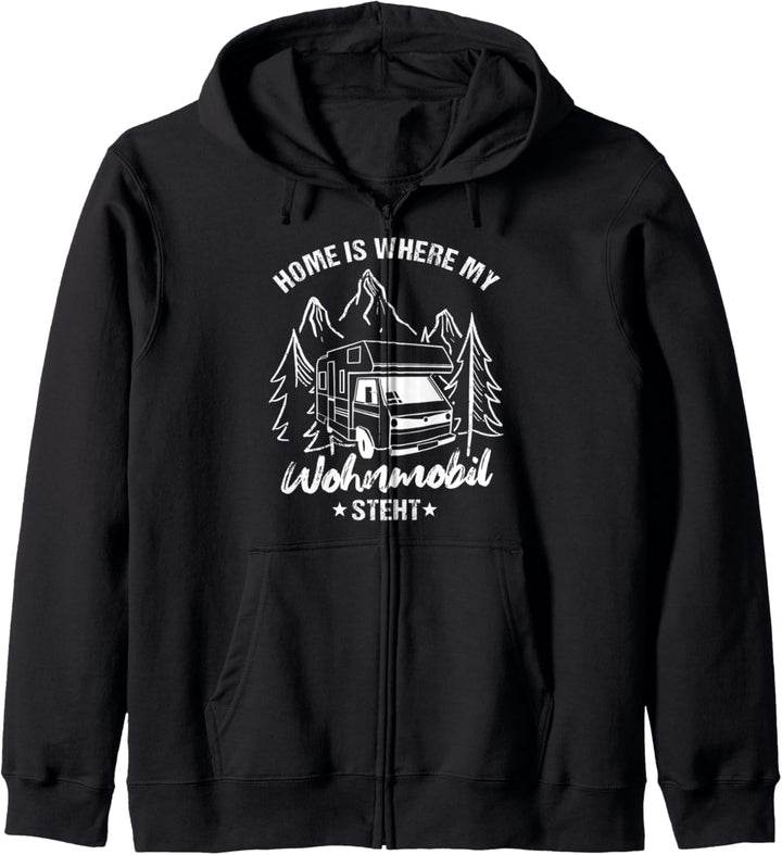 Home is where my Wohnmobil steht, Lustiges Camping Sprüche Kapuzenjacke