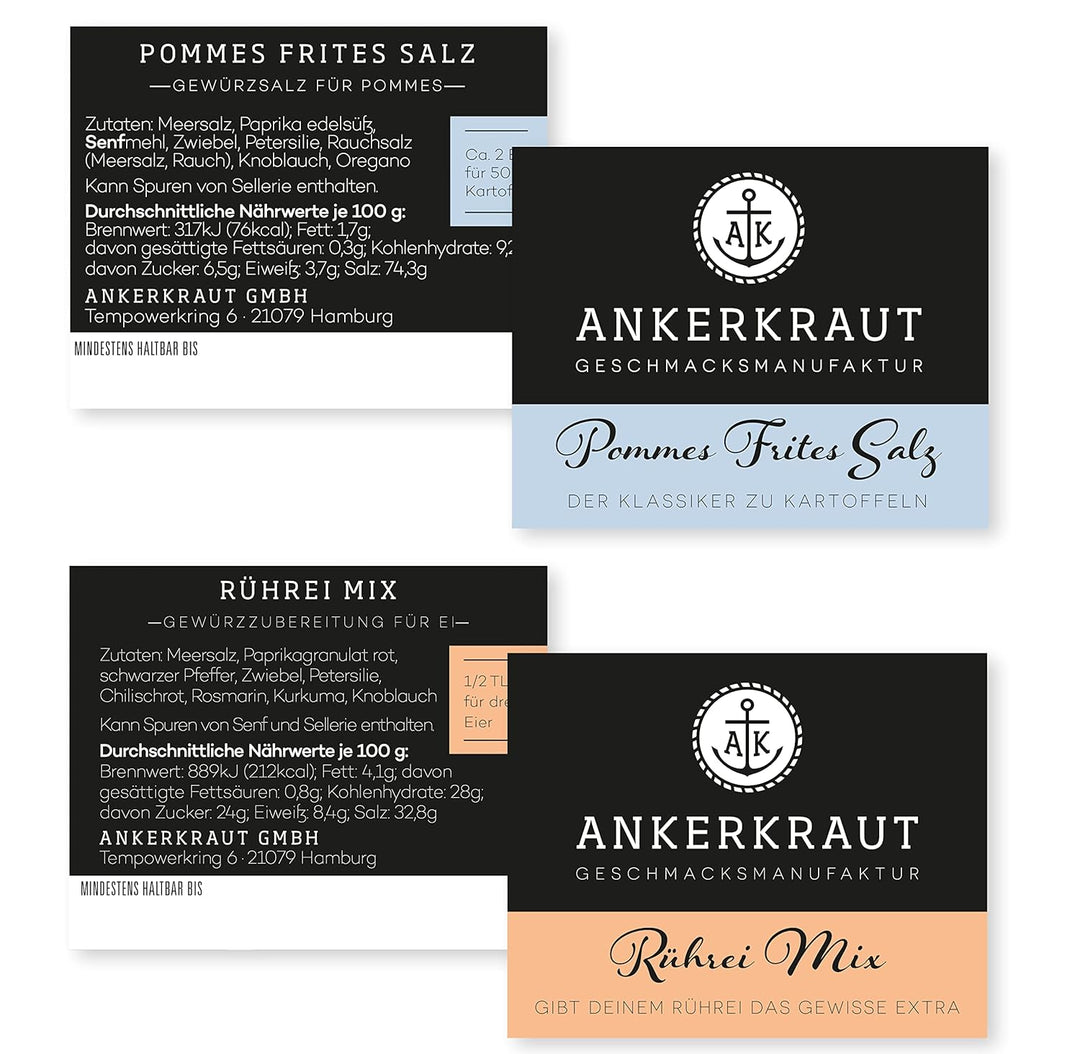 Ankerkraut Küchen Starter-Set mit 6 Gewürzen, Geschenk für Männer/Frauen/Div, Kitchen-Basic Starter-
