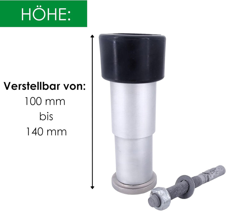 Locinox Torstopper | Torpuffer | Bodenanschlag | GATESTOP | Aluminium | Höhe: 6-14 cm | 1 Stück