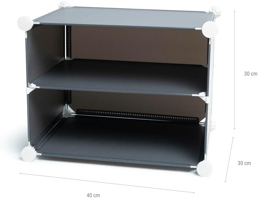 InnovaGoods® Tragbares modulares Schuhregal, 8 Module, 14 Fächer für 28 Paare, inklusive Kleiderstan