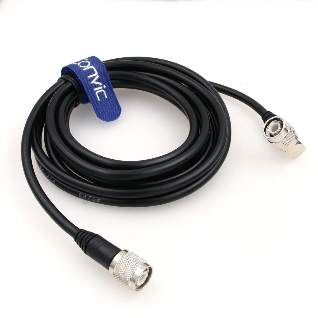 Eonvic GPS Antennenkabel Schwarz TNC zu TNC 90 Grad Flexibles Koaxialkabel RG223 für GNSS/GPS Empfän