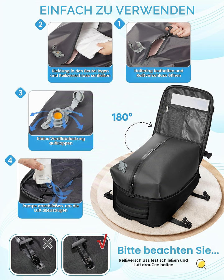 SZLX Vakuum Rucksack 40x30x20 Wizz air Handgepäck Rucksack 40x20x25 für Ryanair Vakuum Reiserucksack