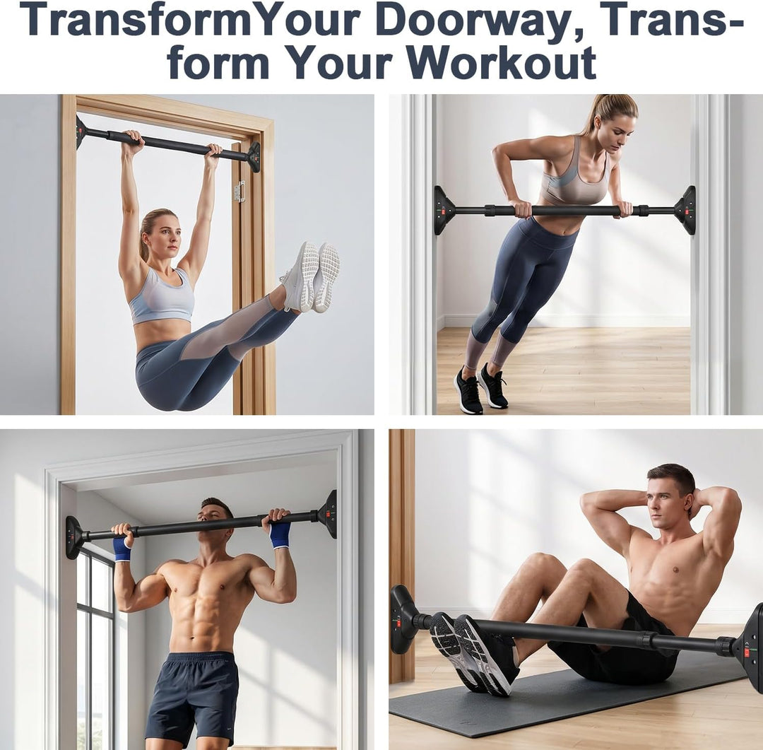 Klimmzugstange Türrahmen,Pull Up Bar Tragkraft bis 200 Kg,Reckstange Ohne Schrauben 74-97 cm Auszieh