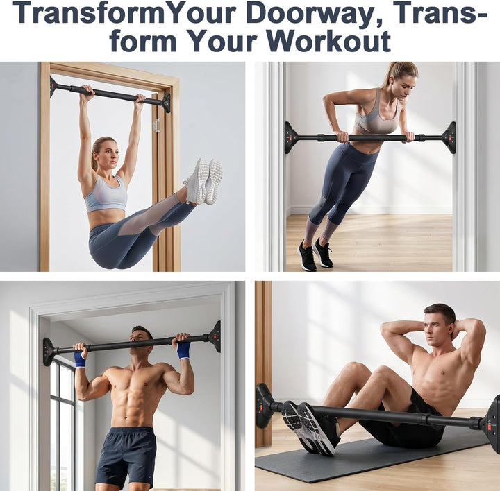Klimmzugstange Türrahmen,Pull Up Bar Tragkraft bis 200 Kg,Reckstange Ohne Schrauben 74-97 cm Auszieh