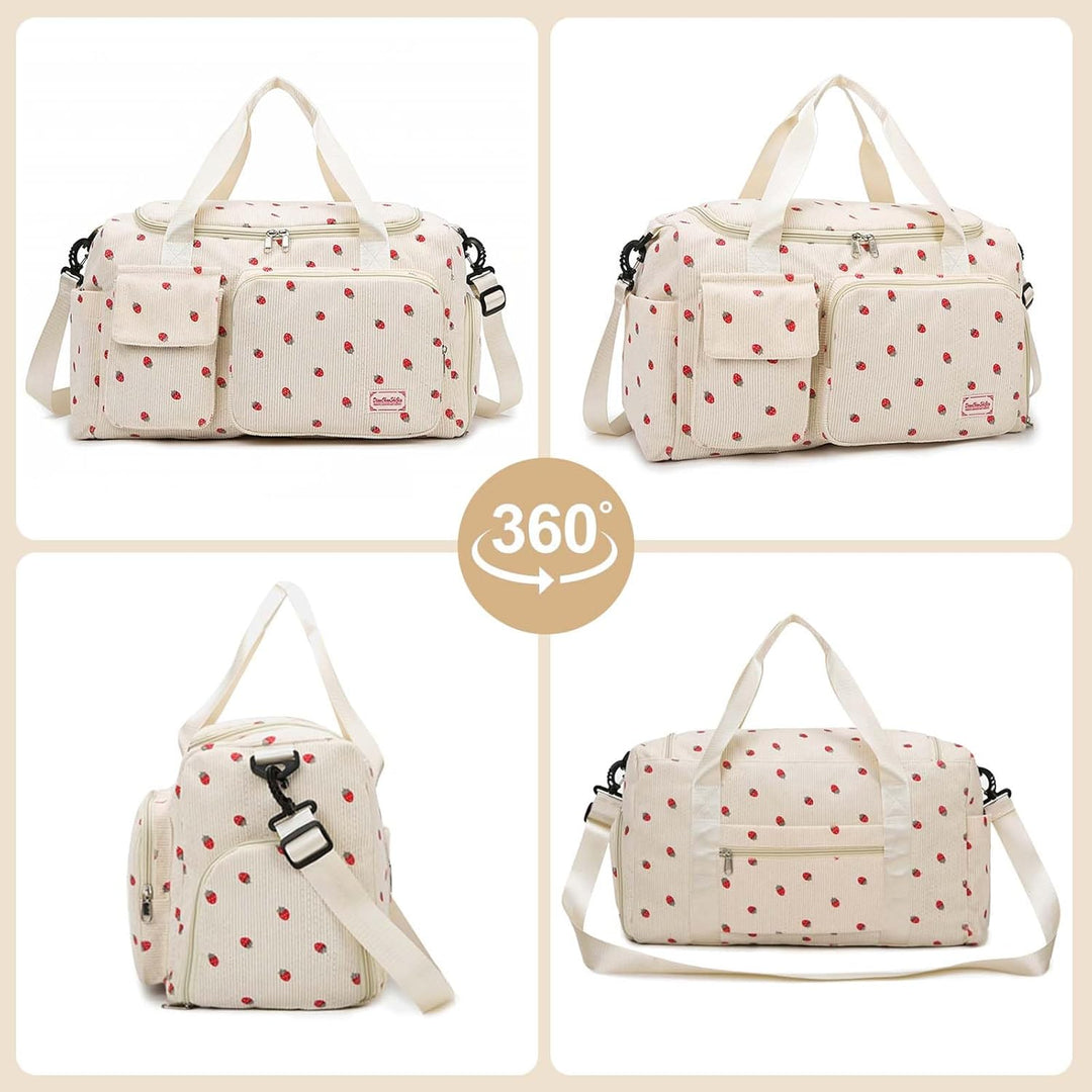 Sporttasche für Damen, Faltbare Reisetasche, Handgepäck, Fitnesstasche, Wochenendtasche mit Schuhfac