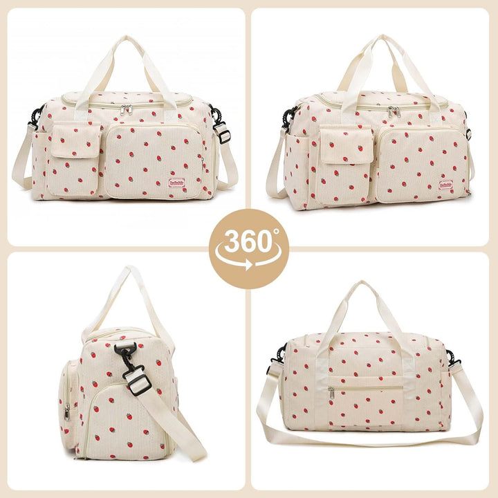 Sporttasche für Damen, Faltbare Reisetasche, Handgepäck, Fitnesstasche, Wochenendtasche mit Schuhfac
