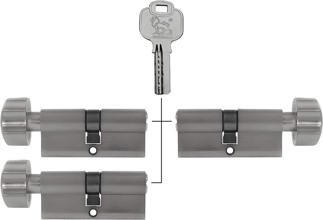 3x Knaufzylinder KD 80 mm 40/40 gleichschliessend inkl. 15 Schlüssel