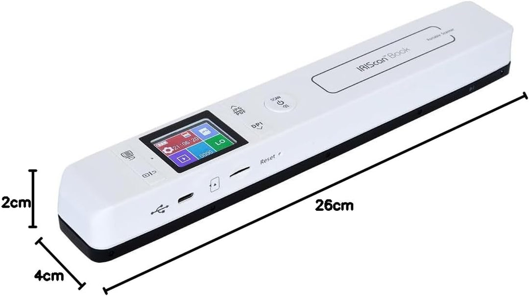 IRIScan Book Scanner – v7: Dokumentenscanner a4, kostenloser Readiris PDF-Editor, Scanner auf Word,