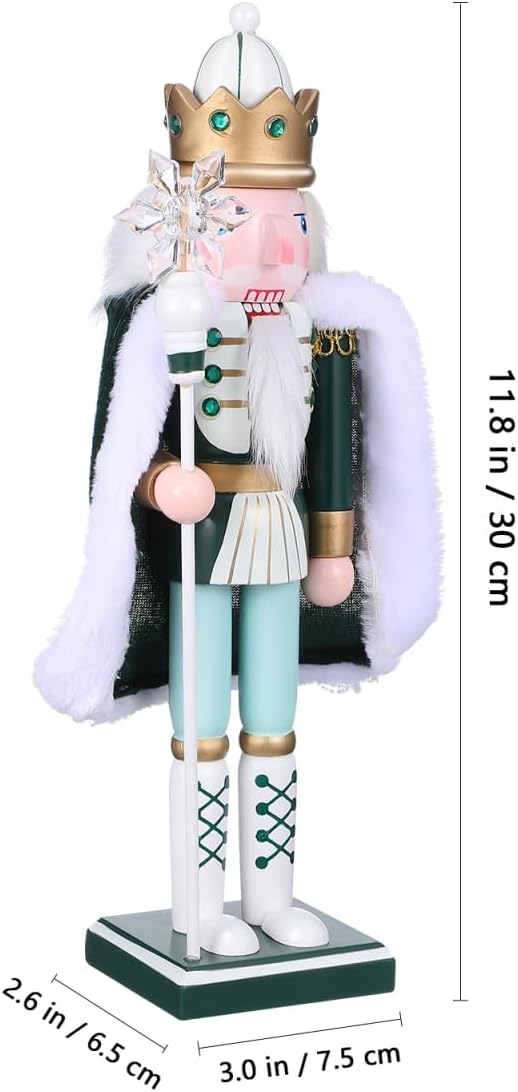 Healeved Traditioneller Holz Nussknacker 30cm - Handgefertigte Weihnachtsdekoration Figur FüR Festli