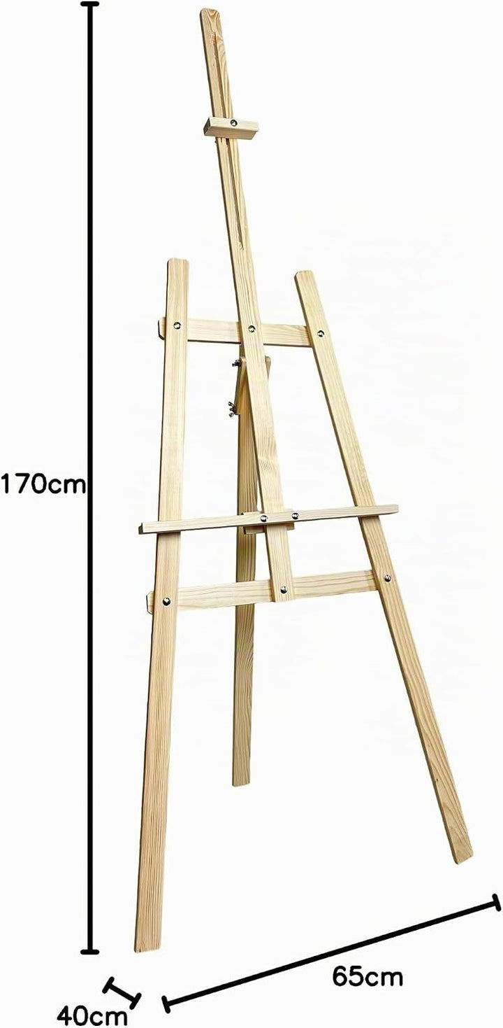 XXL Staffelei Gross 170 cm aus Kiefernholz für Leinwand bis 100 cm. Geeignet für Kinder und Erwachse