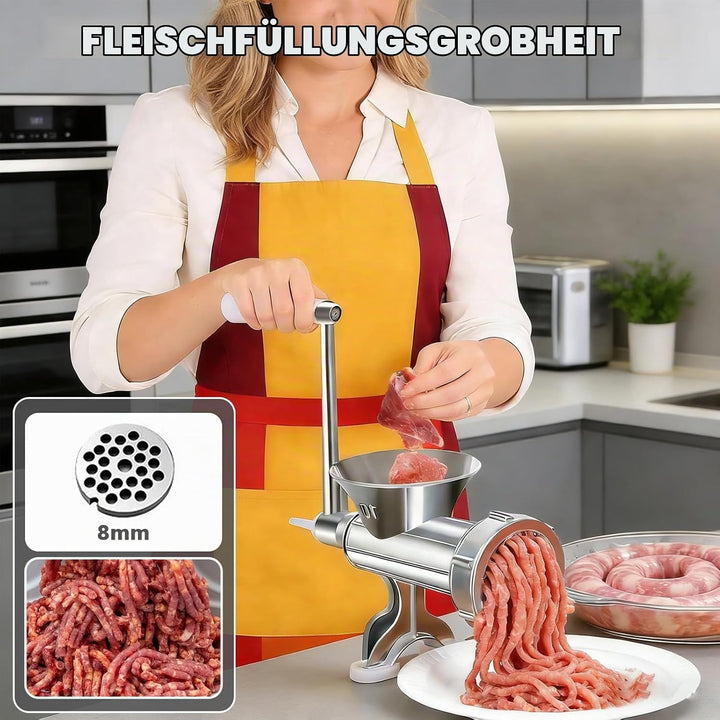 Manueller Fleischwolf aus Aluminiumlegierung mit Handkurbel，mit Tischklemme aus Stahl,Fleischmaschin