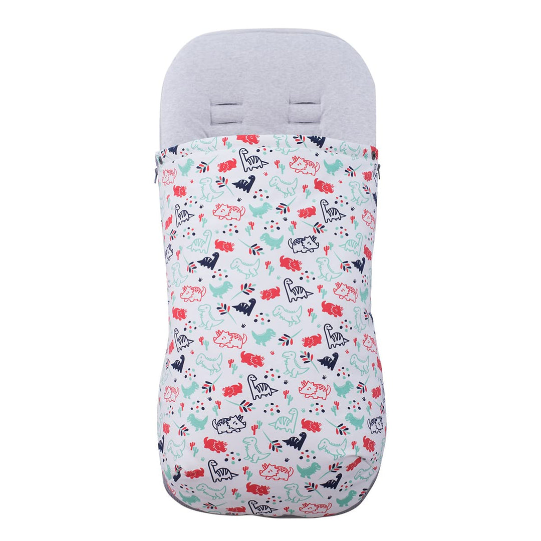 JYOKO Kids Fusssack für Kinderwagen kompatibel mit Baby Jogger City Mini (Baumwolle, Dino Party) BAU