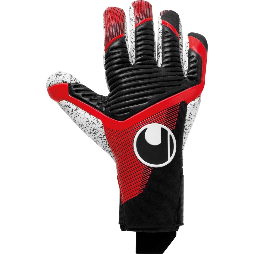 uhlsport Unisex Jugend Powerline Supergrip+ Finger Surround Fussball Torwarthandschuhe 11 schwarz/ro