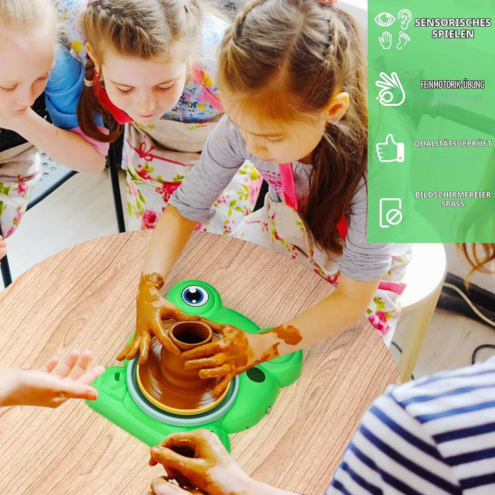 Topferwerkstatt Töpferset Zuhause Kinder Spielzeug 5 6 7 8 9 10 Jahren, Töpferscheibe Elektrisch Töp