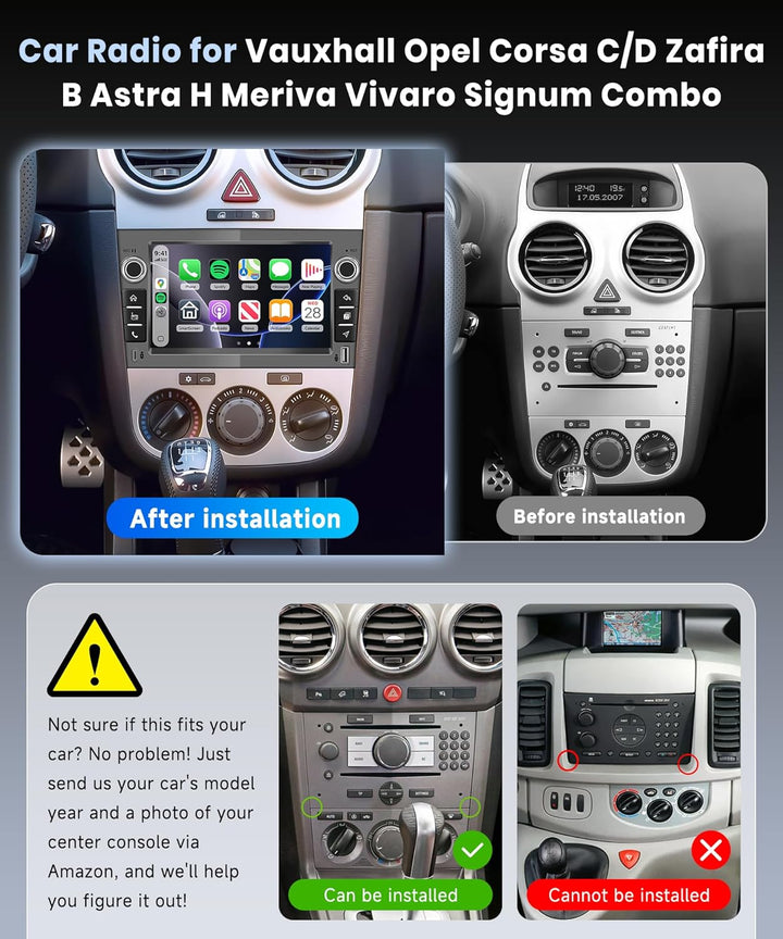 VECHTEL 4G+128G Autoradio Android 15 Eisengrau für Opel Corsa C/D Zafira B Astra H Meriva Vivaro Sig