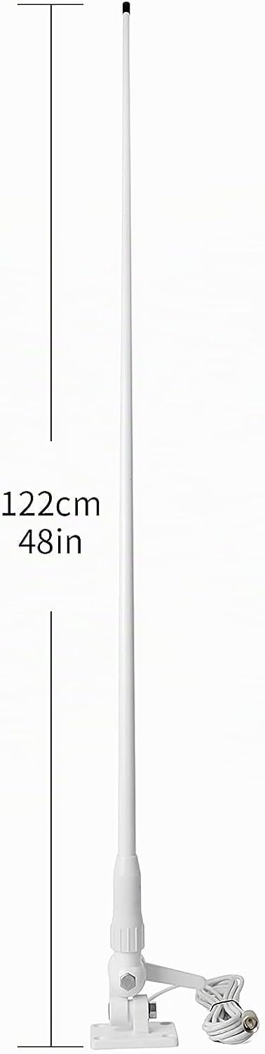 HYS VHF Marine Fiberglas Antenne 1,1 m/43,7 Zoll Verstärkung Antenne 7 Meter Koaxial Feeder mit PL-2