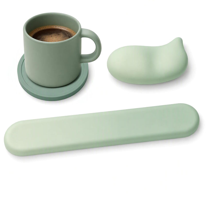 Ergonomisches Handballenauflage Tastatur und Mauspad Set, 3-in-1 Gel Handgelenkauflage mit Untersetz