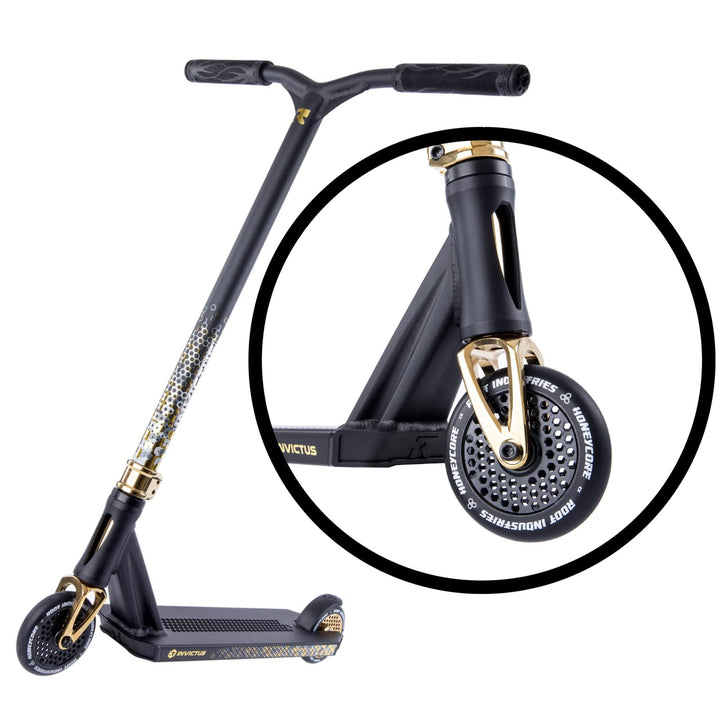 Root Industries Unisex – Erwachsene Invictus Signature Scooter Einheitsgrösse Black/Gold, Einheitsgr