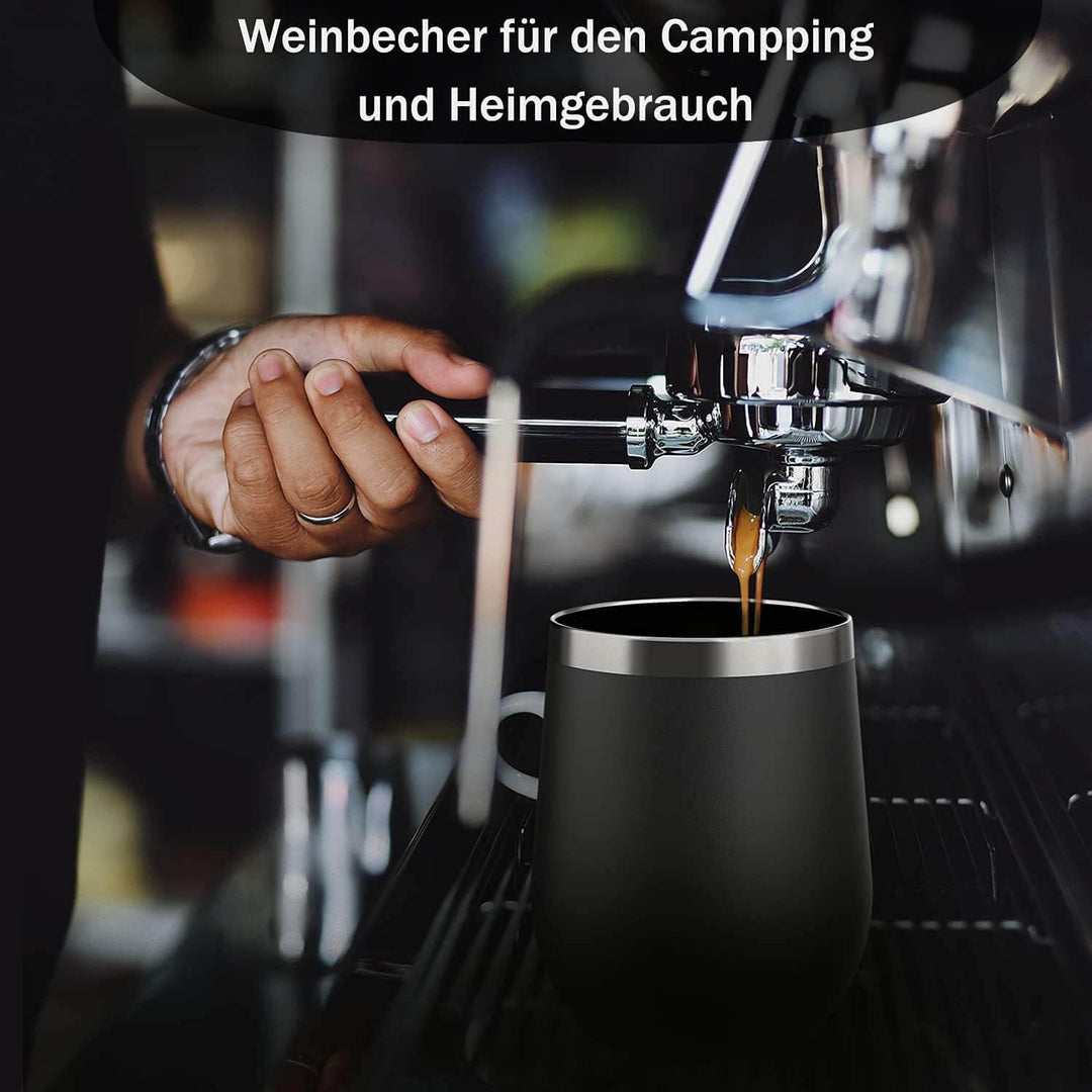 2 Stück Weinbecher to go 350 ml, BPA-frei Weinglas to go, hält 3 Stunden warm und 9 Stunden kalt, Ca