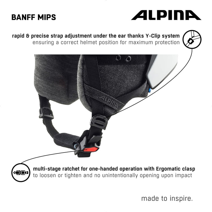 ALPINA Banff MIPS - Nachhaltiger, Sicherer und Leichter MIPS Skihelm Mit Schafswolle-Innenfutter Für