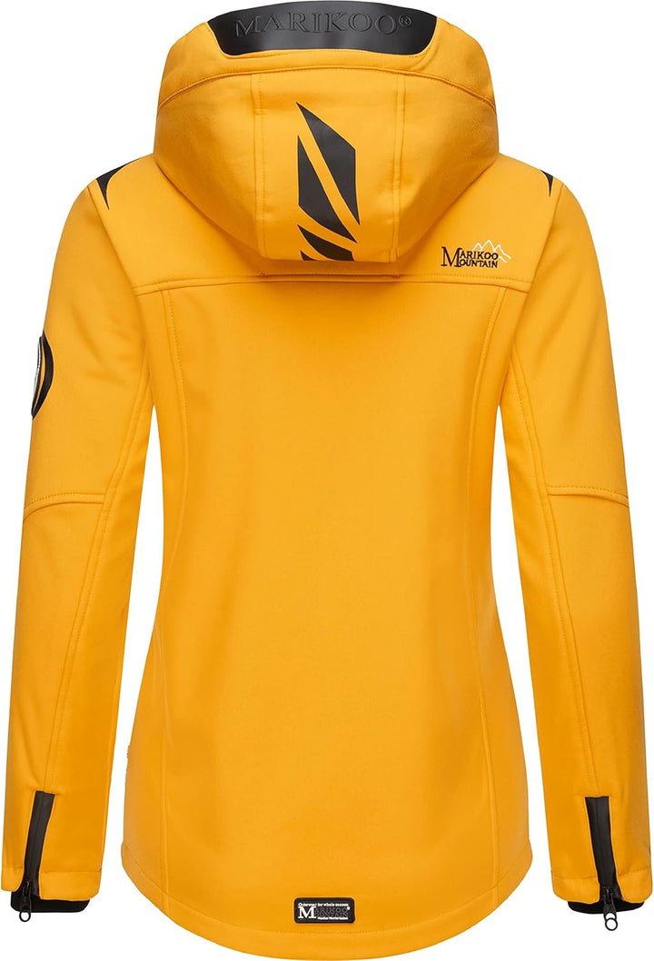 MARIKOO Damen Softshelljacke wasserdichte Funktionsjacke mit Abnehmbarer Kapuze Mount-Cho-Oyu XS Amb
