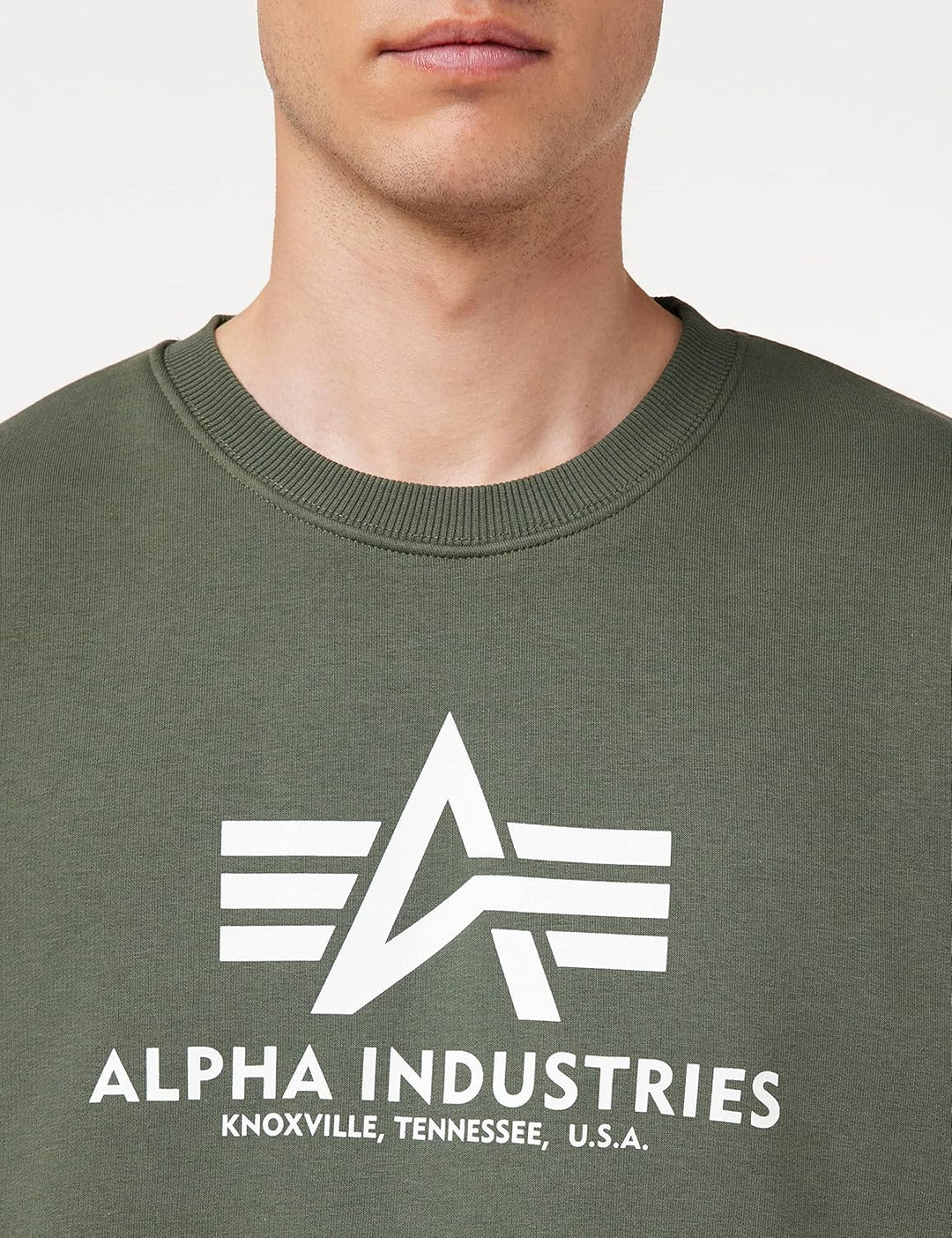 Alpha Industries Herren Basic Sweater Sweatshirt für Herren Sweatshirt (1er Pack) L Dunkles Olivgrün