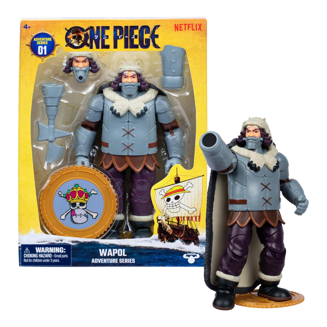 One Piece Actionfigur Wapol, 16,5 cm, mit 4 Zubehörteilen, enthält austauschbaren Kanonkopf, austaus
