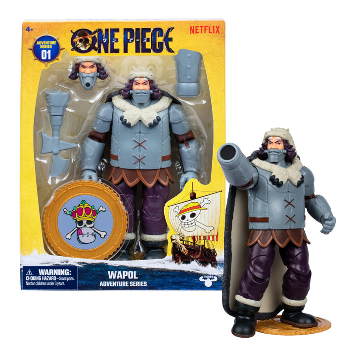 One Piece Actionfigur Wapol, 16,5 cm, mit 4 Zubehörteilen, enthält austauschbaren Kanonkopf, austaus