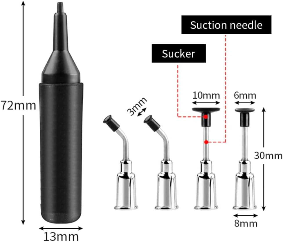 Minadax Antistatik ESD Vakuum Pipette für SMD Bauteile + 4 Aufsätze Picker 2, Picker 2