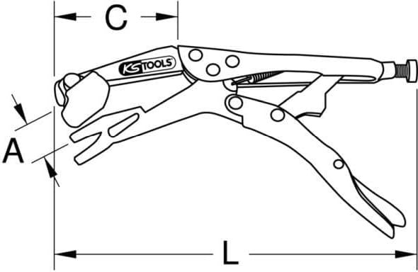 KS Tools 115.1180 Schweiss-Gripzange, 240mm