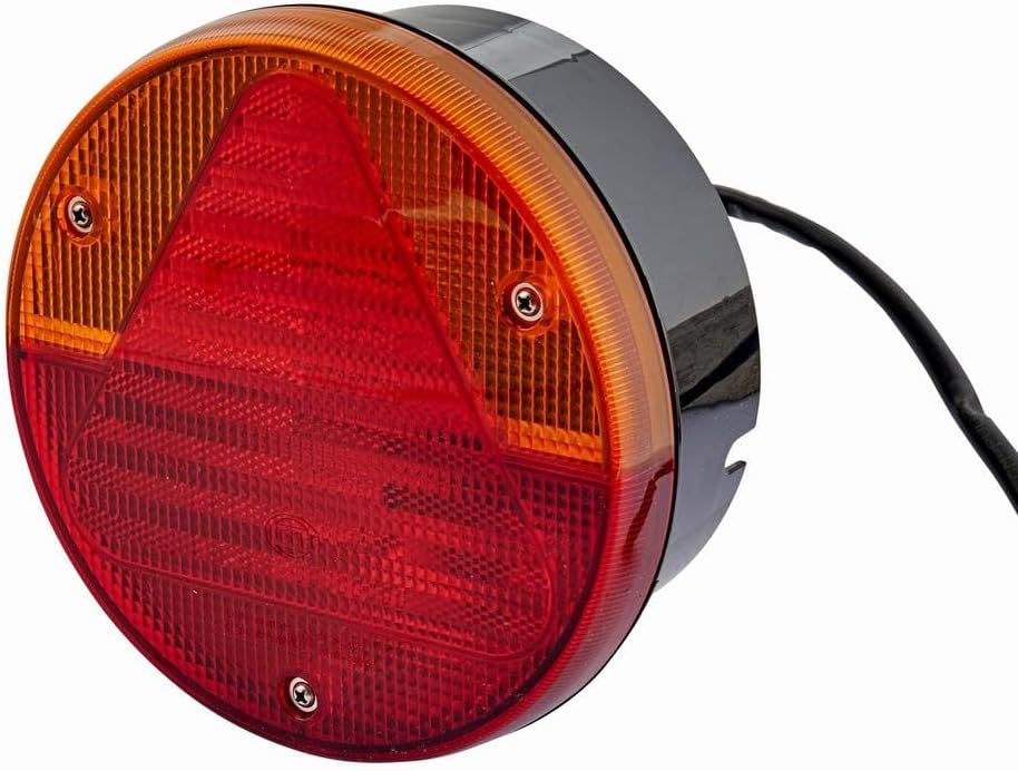 HELLA - Heckleuchte - Glühlampe - 12V - Anbau/geschraubt - Lichtscheibenfarbe: rot/gelb - Stecker: A