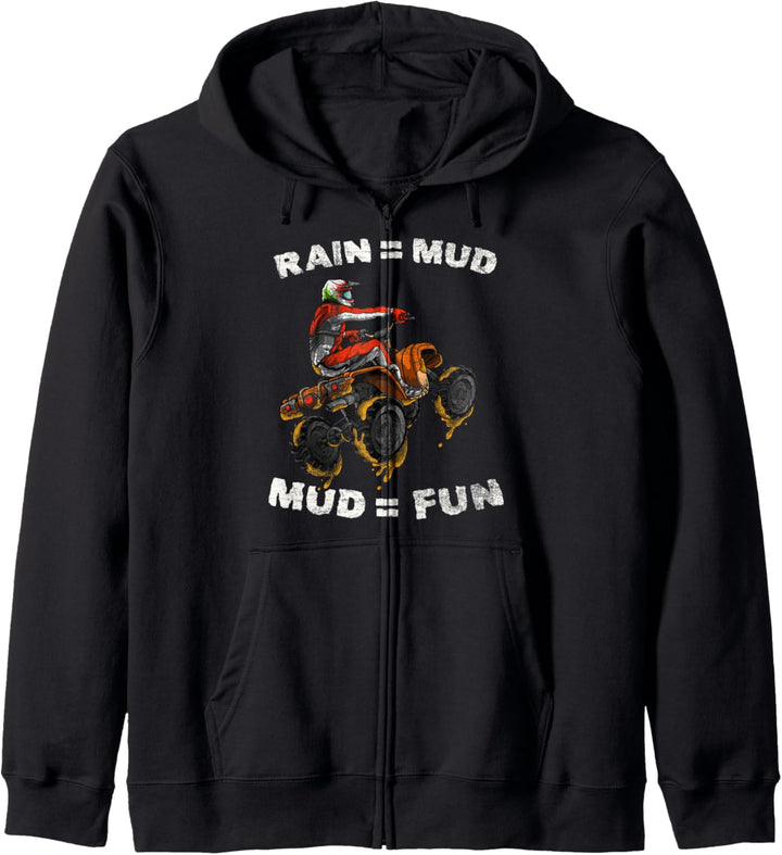 Rain = Mud - Mud = Fun ATV Offroader Quad Biker Four Wheeler Kapuzenjacke