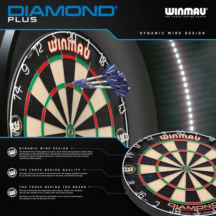 Winmau Diamond Plus Professional Bristle Dartboard Borste, Borste