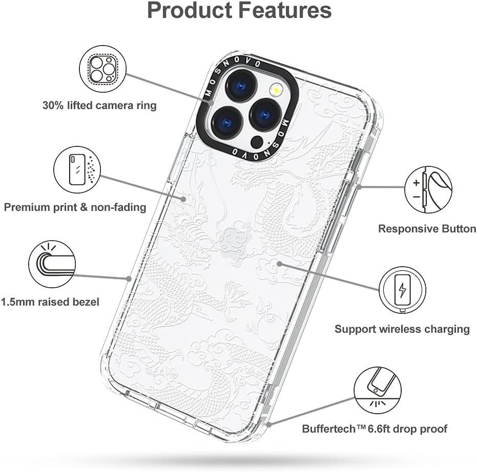 MOSNOVO für iPhone 13 Pro Hülle – Durchsichtige, schlanke, stossfeste TPU+PC-Handyhülle, [6,6 Fuss F