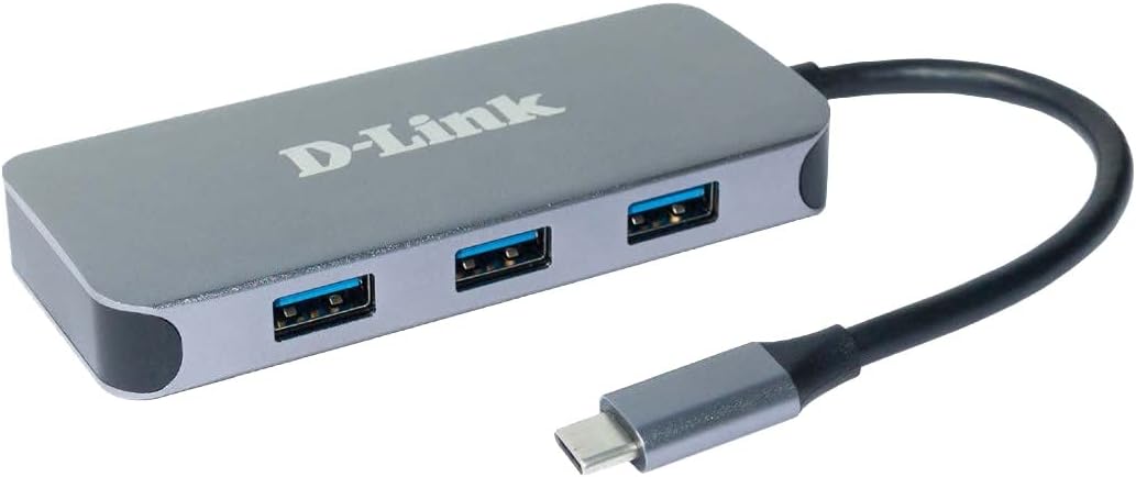 D-Link DUB-2335 6-in-1 USB-C Hub mit Power Delivery (PD 60W, 4K HDMI, Gigabit Ethernet, 3 x USB 3.0