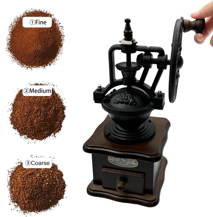Manuelle Kaffeemühle, Vintage-Stil hölzerne Kaffeemühle Walze Getreidemühle Handkurbel Kaffeemühlen