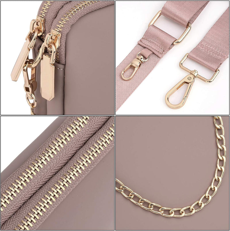 UTO Umhängetasche Damen 3 in 1 Crossbody Bag Damen Breiter Gurt mit Münzbeutel Handtasche mit Abnehm