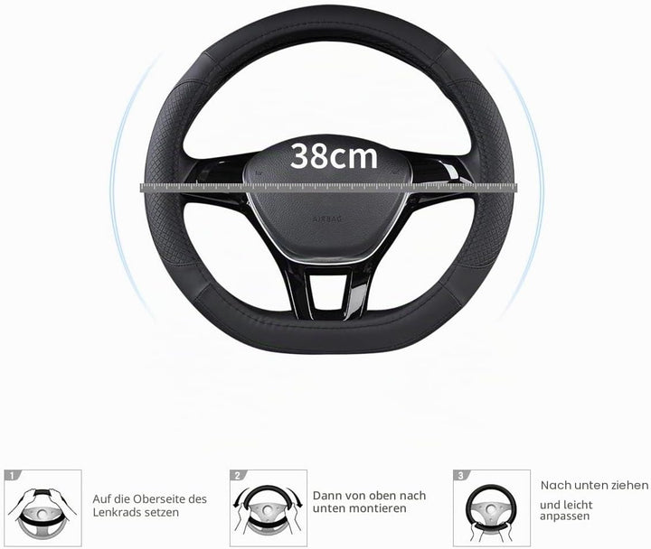 Ergocar Sport D-Form Auto Lenkradbezug Rutschfester Auto Lenkradschutz Mikrofaser PU Leder für Durch