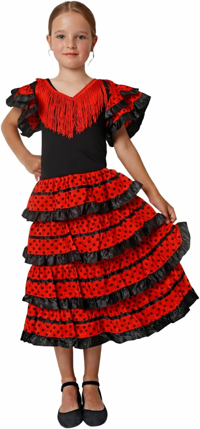 Mädchen Tulpen Kleid Schwarz Rouge/Noir, 4 Jahre