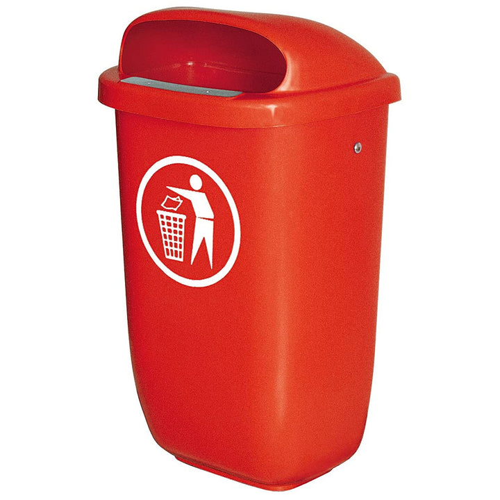 BRB 4 Abfallbehälter für den Aussenbereich, 50 Liter, nach DIN 30713 (rot), rot