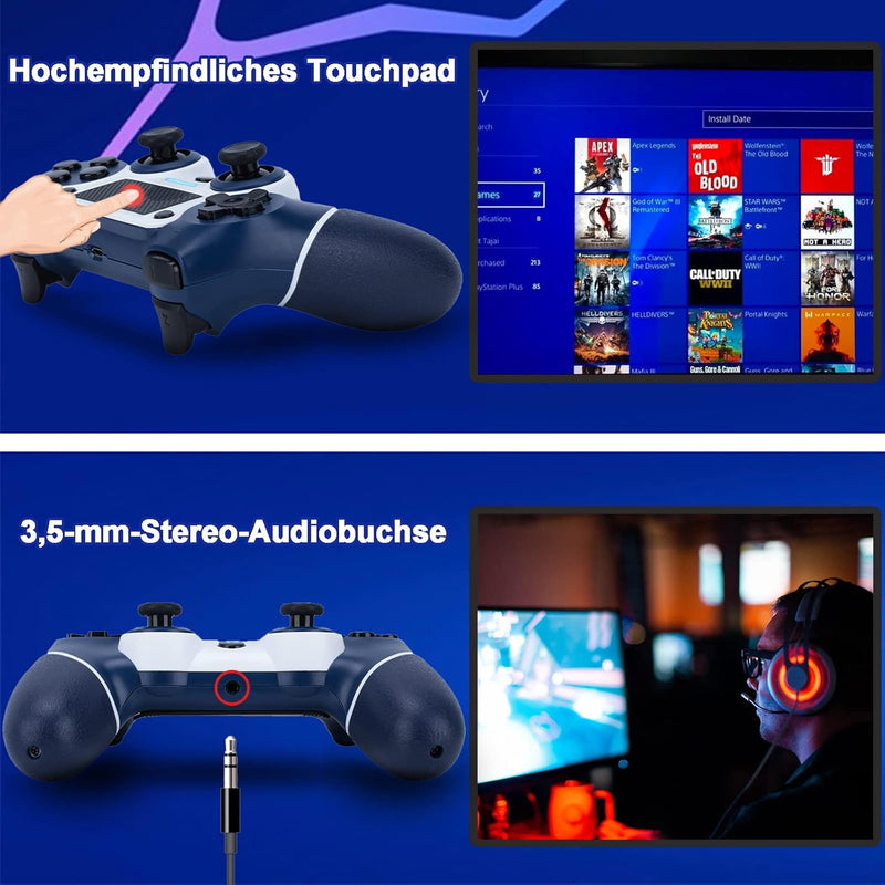 DuLingKer Controller Kompatibel für PS4 Pro Slim, Wreless Bluetooth Controller Kompatibel mit PS4 PC