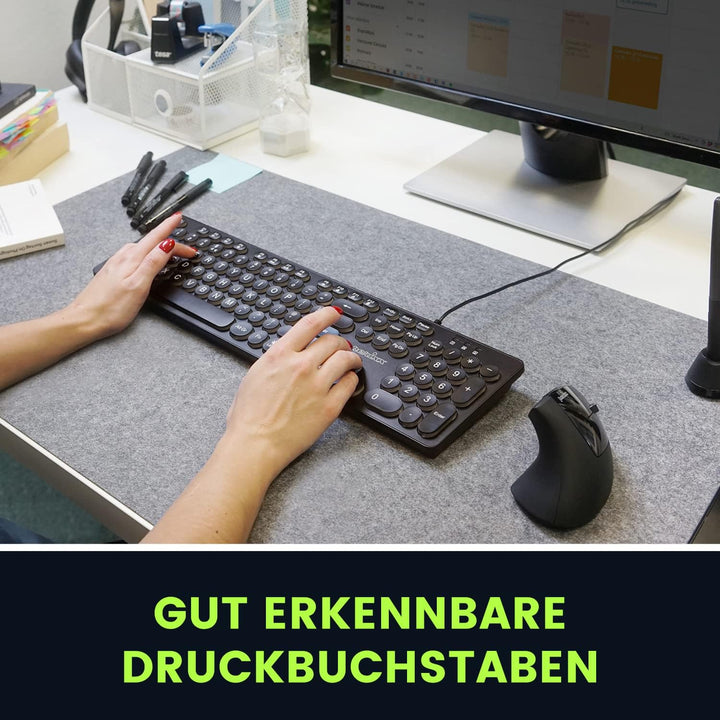 Perixx PERIBOARD-317R Kabelgebundene USB-Tastatur mit Hintergrundbeleuchtung – Grossbuchstaben – dre