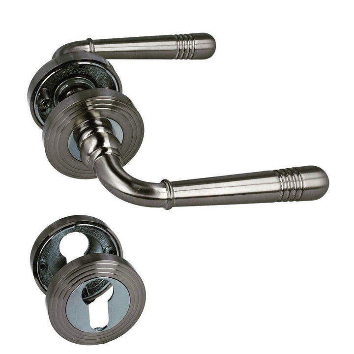 MS Beschläge® Drückergarnitur Türdrücker Türklinke matt vernickelt Oberfläche BB/PZ/WC (Profilzylind